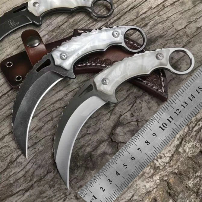 Нож karambit с Aleck ручкой 9cr18mov лезвие Высокое качество Открытый Отдых EDC инструмент
