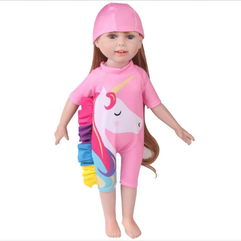 Одежда для новорожденных 18 дюймов 43 см костюм с единорогом фламинго на плече +