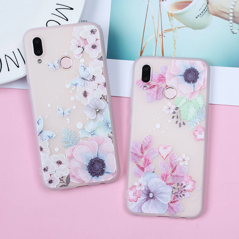 Чехол для Huawei P Smart Case P8 P9 P10 Lite P20 P30 Pro Mate 10 20 Honor 9 TPU силиконовые цветочные чехлы