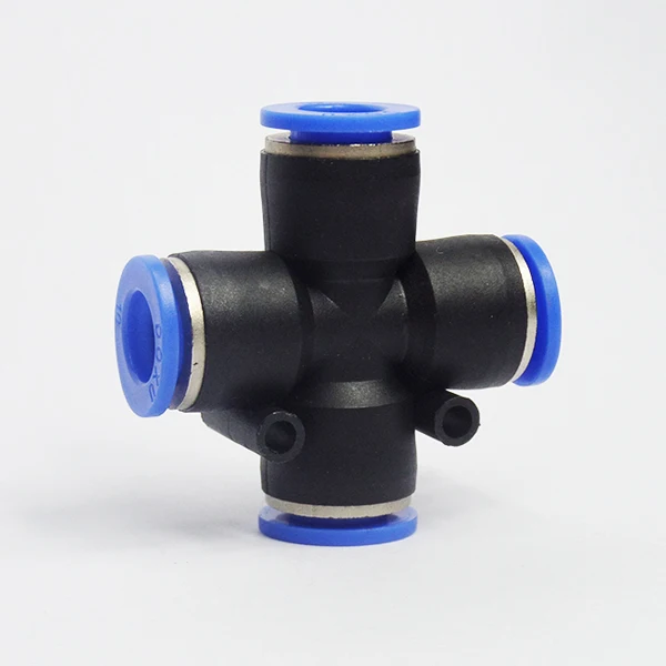 

PZA4 6 8 10 12mm Air Fitting 4-Way Cross Shaped Splitter Push in Pneumatic Tube Connector Quick Fittings