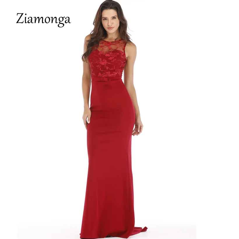 Женское кружевное платье Ziamonga длинное макси с цветочным принтом 2019|Женские