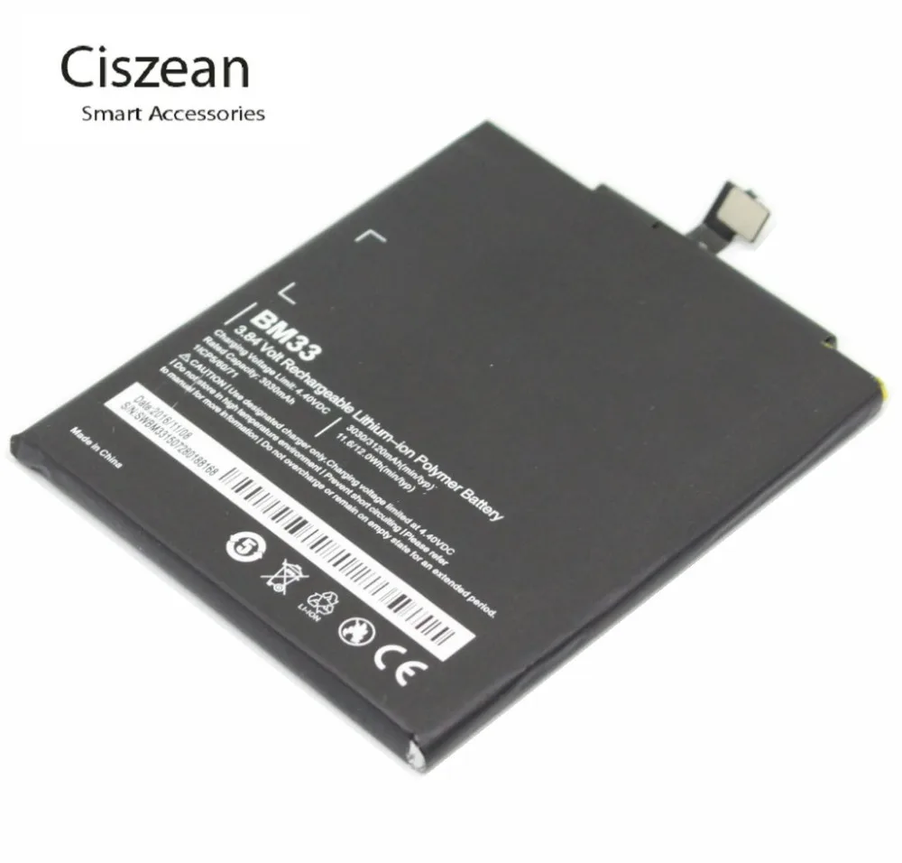 Ciszean 3030 мА/ч 11.6Wh BM33 / BM 33 3.84VDC сменная литий полимерный аккумулятор для Xiaomi Mi4i Mi 4i