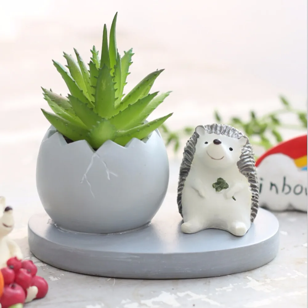 Mini Succulent Plants Pot Animals Resin Flowerpots Planters Desk Flower Home Decor Macetas Plateau Flowerpo | Дом и сад
