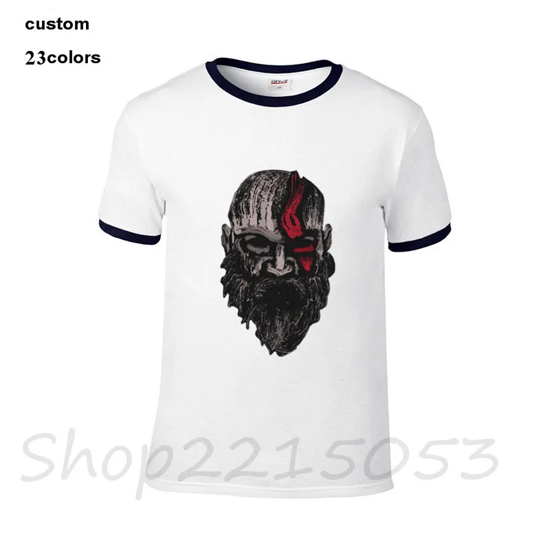 Футболки Бог войны воин богов Король Рагнар лотброк Викинги органический топ с