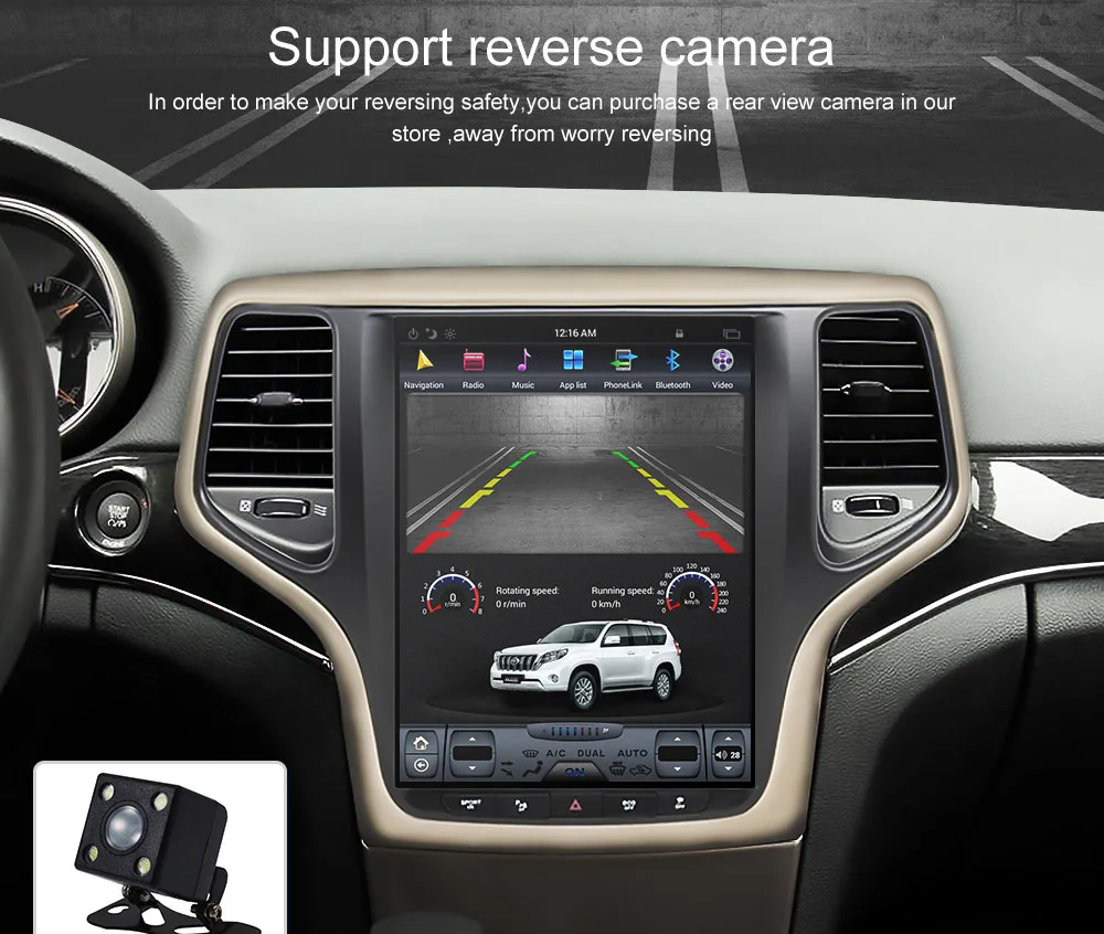 ZWNVA Тесла Стиль ips плюс Экран Android 7,1 автомобиль без DVD плеер gps навигации для JEEP Grand Cherokee
