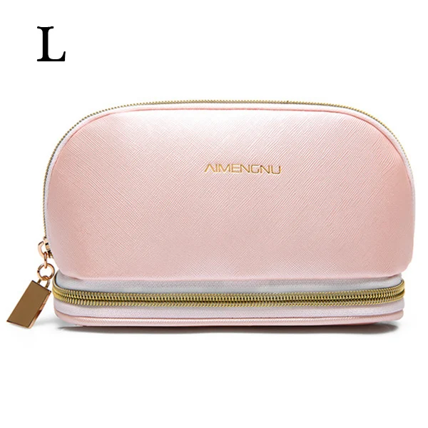 L-Pink Cosmetic bag HMUNII косметичка для путешествий, Несессер для туалетных принадлежностей, косметичка, органайзер для красоты, женские футляры из искусственной кожи, водонепроницаемая косметичка - Цвет: L-Pink Cosmetic bag
