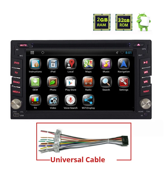 2 din Android WINCE универсальный автомобильный Радио 2din gps DVD мультимедиа для Nissan pathfinder Xtrail VW Polo Golf Toyota hyundai - Цвет: Android for Universa