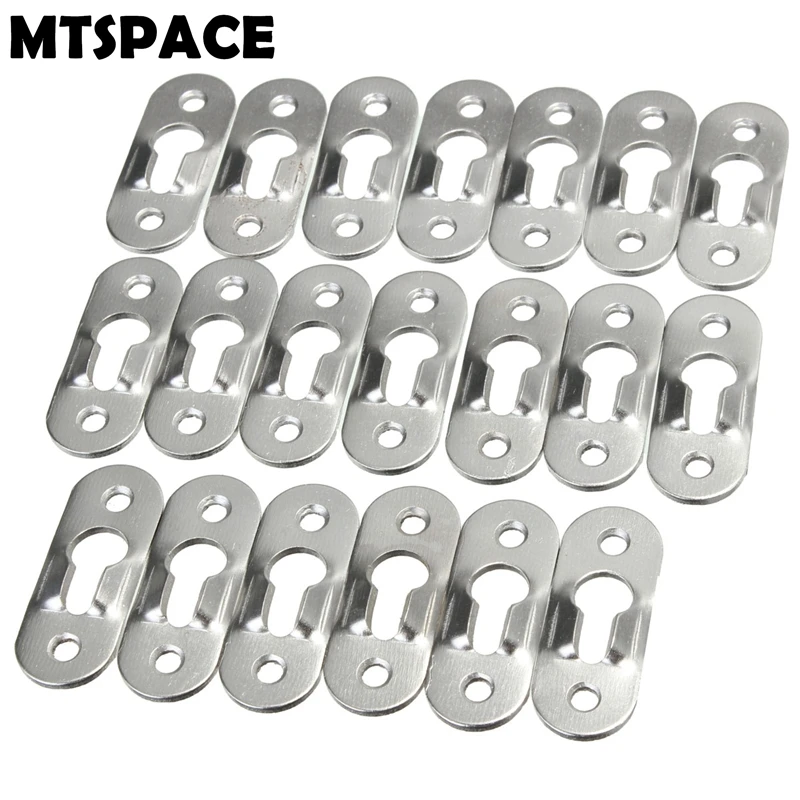 MTSPACE 20pcs/Set Picture Hangers 44mmX16mm Metal Keyhole Hanger Fasteners for Picture Photo Frame Furnniture Cabinet Accessory