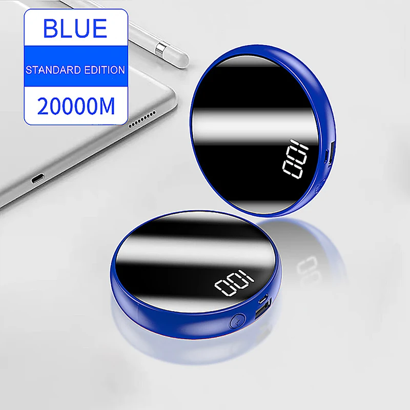 3 Power bank банк питания 10000mAh Портативное зарядное устройство повербанк 10000 мАч зеркало дисплей 2.1A зарядное устройство для Xiaomi Mi 9 8 iPhone портативная зарядка павер банк powerbank - Цвет: 3