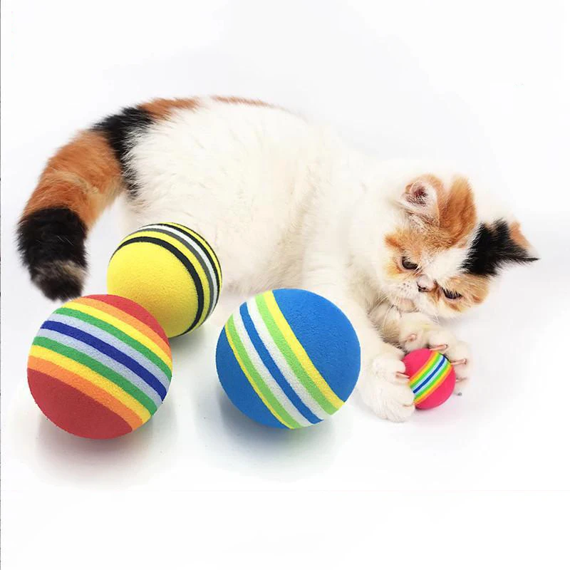 Оригинал 1 шт. разноцветная Радужная игрушка шар для кошки Интерактивная 3 5 м