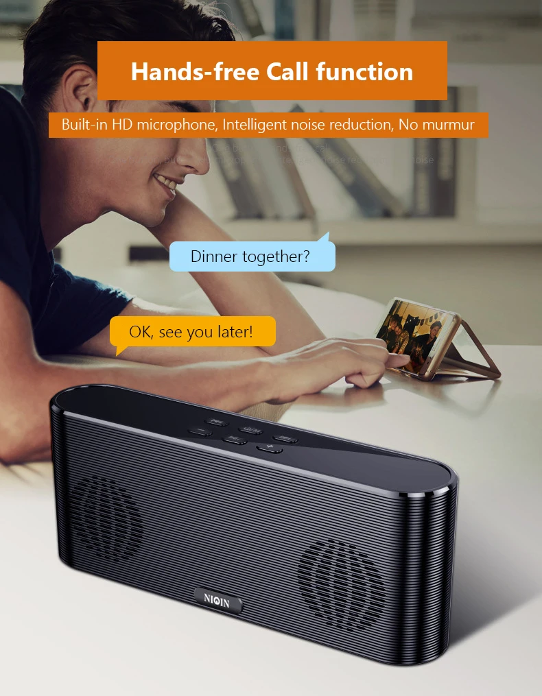 Портативный Bluetooth Динамик 6000 мАч Мощность банк Беспроводной Desktop Super Bass с