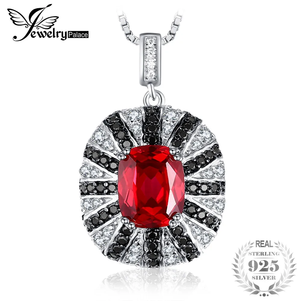 Jewelrypalace Роскошные 6ct создан Красные Рубины натуральный черный шпинелей
