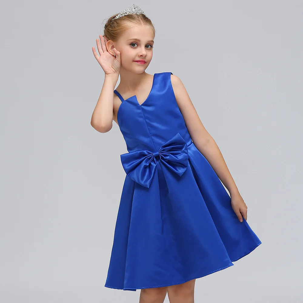 Ladystreet New Summer Sleeveless Children's Wedding Party Dress Shoulder Bow Princess Robe Dresses Girls Flower | Детская одежда и