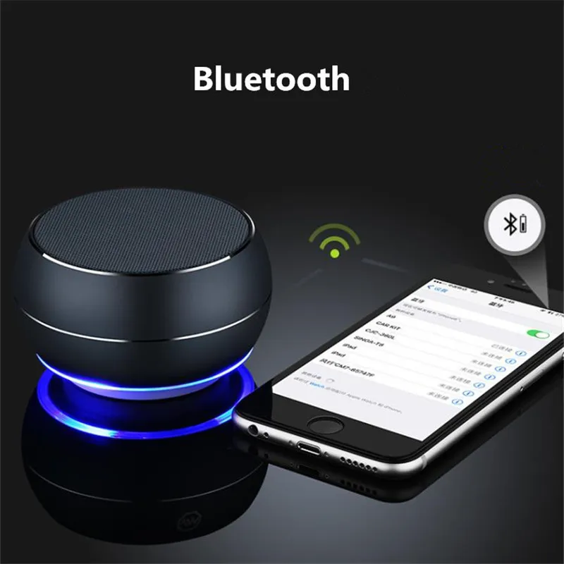 Маленькая bluetooth колонка мини сабвуфер металлическая музыкальная беспроводная
