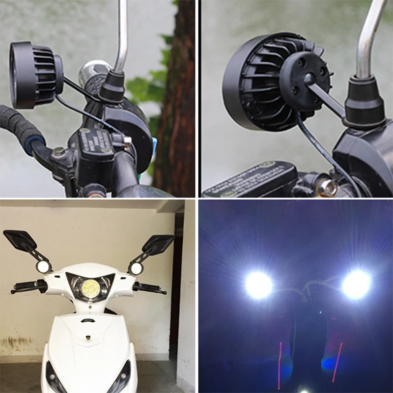 Фары soptlights для мотоцикла 2 шт. противотуманные фары двигателя 12 В Вт 6500 К белое