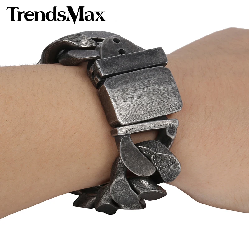 Trendsmax 24 мм мужской браслет из нержавеющей стали 316L браслет для мужчин подарок ювелирные изделия HB333