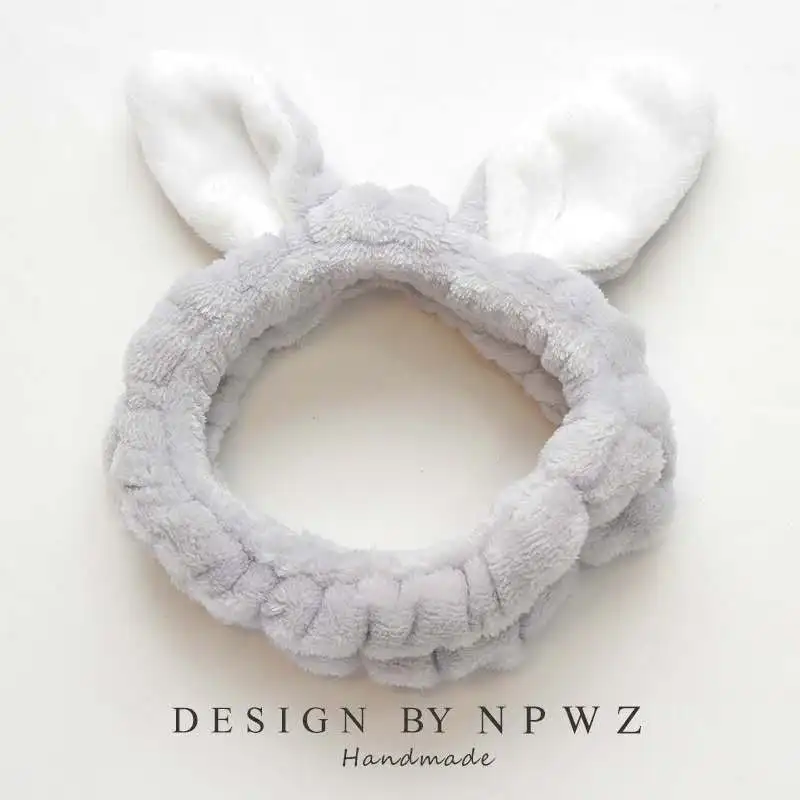 Супер милый ободок с ушками кролика эластичный для мытья лица и нанесения макияжа широкий ободок для волос для женщин и девочек - аксессуары для волос.
