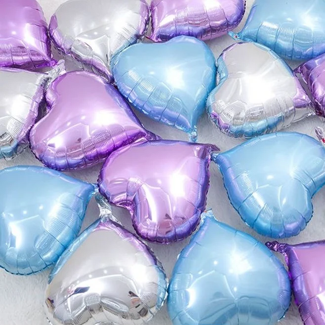 purple-blue-silver 10 шт. 18 дюймовый смешанный шар в форме сердца баллон из Гелий Фольги для свадьбы декоративный для Бэйби шауэра украшения для дня рождения детей - Цвет: purple-blue-silver