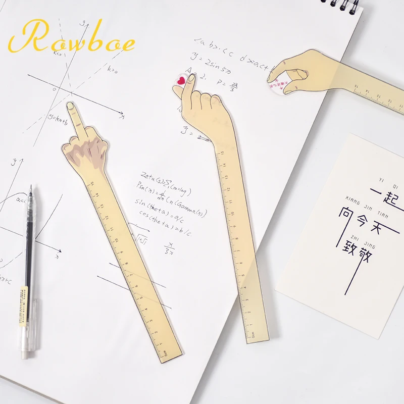 ROWBOE канцелярские принадлежности для студентов забавные жесты линейка 15 см