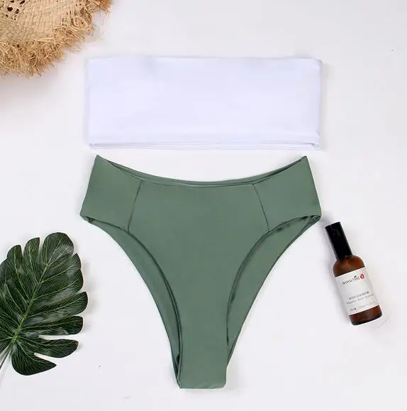 as model PARAKINI, сексуальные бразильские бикини в полоску, Ретро стиль, бандо, бикини для плавания, купальный костюм, двусторонний купальник с высокой посадкой, женская одежда для плавания - Цвет: as model