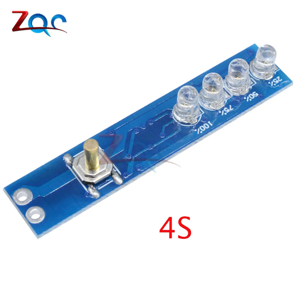 

Индикатор емкости литиевой батареи 1S/2S/3S/Φ, Светодиодная панель, индикатор уровня заряда для 1/2/3/4 шт., литиевых батарей 18650, сделай сам