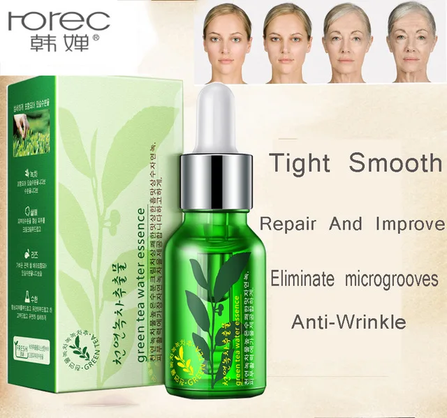 HOT Horec Green Tea Liquid Serum Anti-Wrinkle Cream Anti Aging 15ml Blemish Skin Care Collagen Essence Moisture Day Creams | Красота и