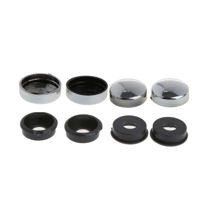

8 Pcs ABS Chrome License Plate Frame Screw Nut Caps+Bolt Cover Set For Car Truck dropshipping