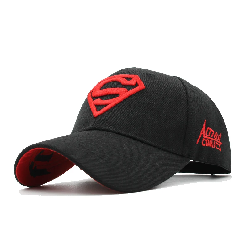 Бейсбольная кепка Супермена, мужская, брендовая, женская, Bone Snapback для взрослых, Кепка Дальнобойщика, хип-хоп кепка, Casquette,, шляпа для папы, шапка gorros - Цвет: RedBlack