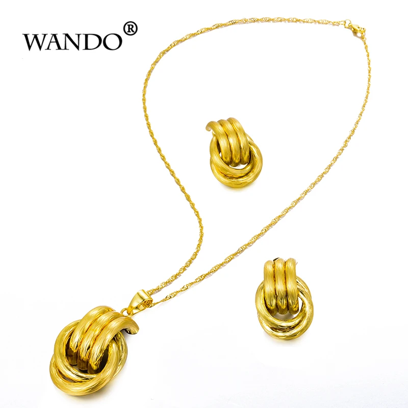 WANDO Twist набор ювелирных украшений для женщин девушек ожерелье золотого