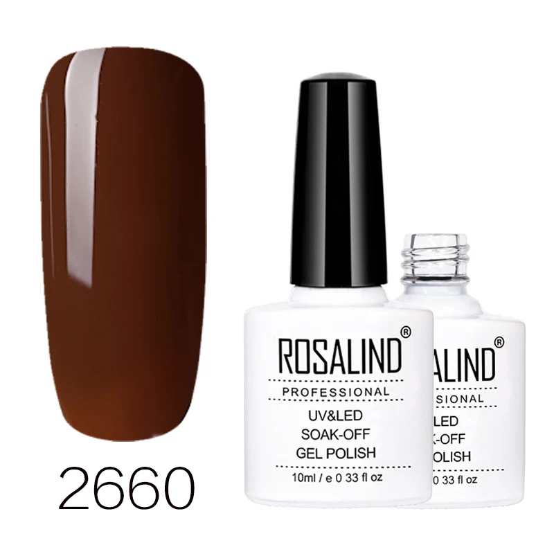 Розалинд гель 1 s 10 мл Кофе Цвет серии гель лак для ногтей Nail Art Гель Лаки для наращивания ногтей нужно Базовый Топ Дизайн Маникюр - Цвет: 2660
