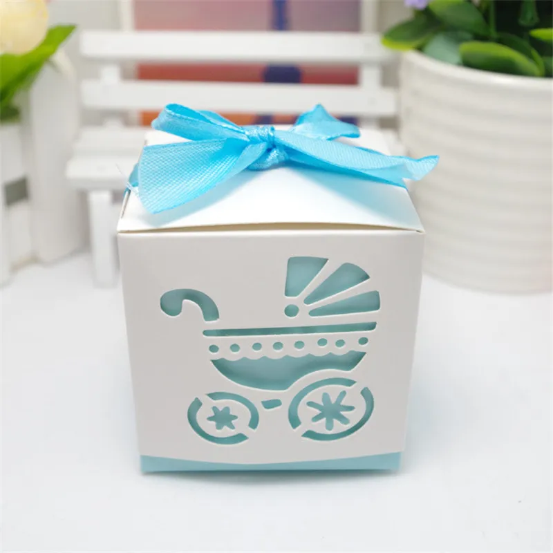 light blue carriage 10 шт/партия форма ног сердце картонная коробка драги Конфеты Подарочная коробка на день рождения сувенир для свадебной вечеринки подарочная упаковка печенья с лентой - Цвет: light blue carriage