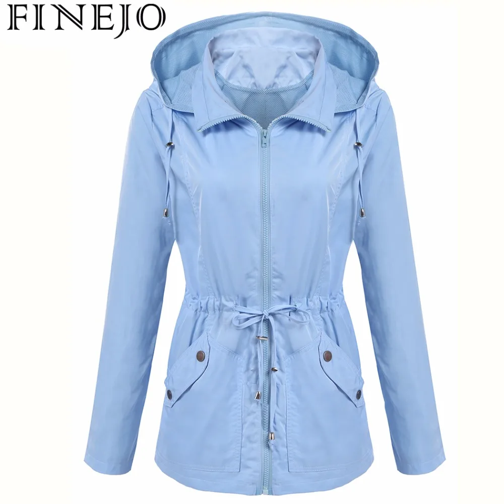 FINEJO Женская водонепроницаемая куртка осень зима Базовая 2017 верхняя одежда