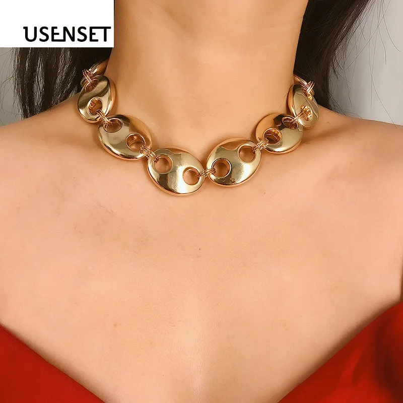USENSET, очаровательные ювелирные изделия из бисера, женское колье, ожерелье, свинка, цепь на нос для девочек, кофейные бобы, цепочка, ожерелье, модные подарки