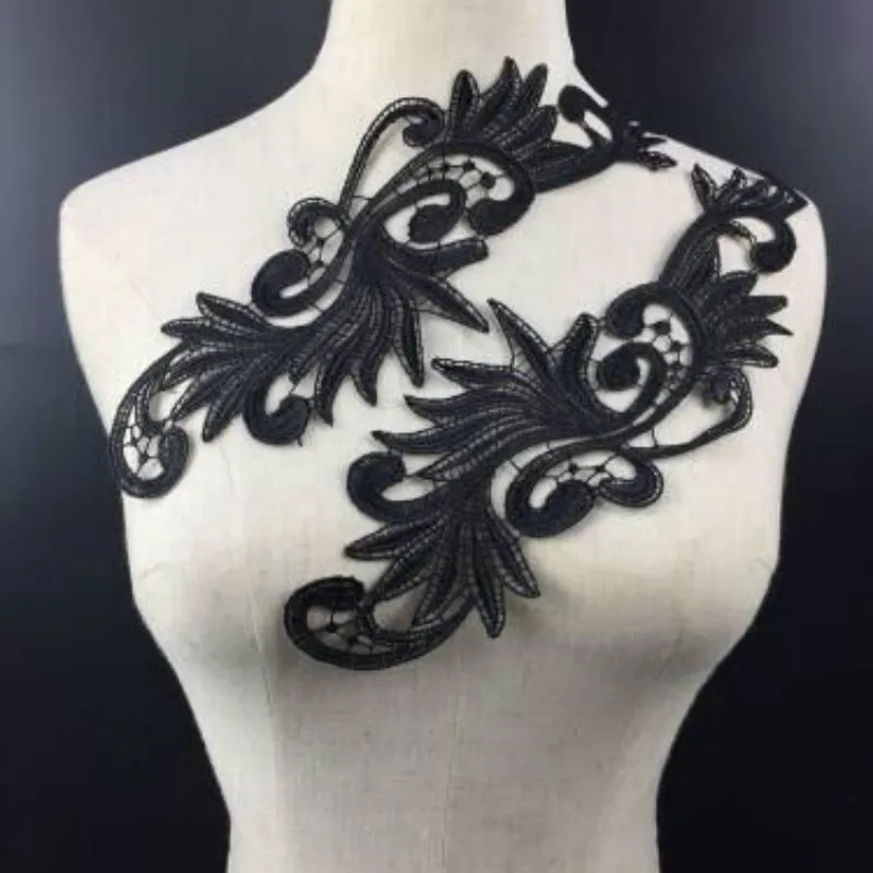 3D Цветочная вышитая аппликация Кружева декольте воротник аппликации сделай сам