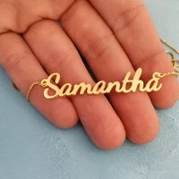 gold box chain custom name necklace personalized nameplate choker stainless steel jewelry pendants necklace women christmas gift