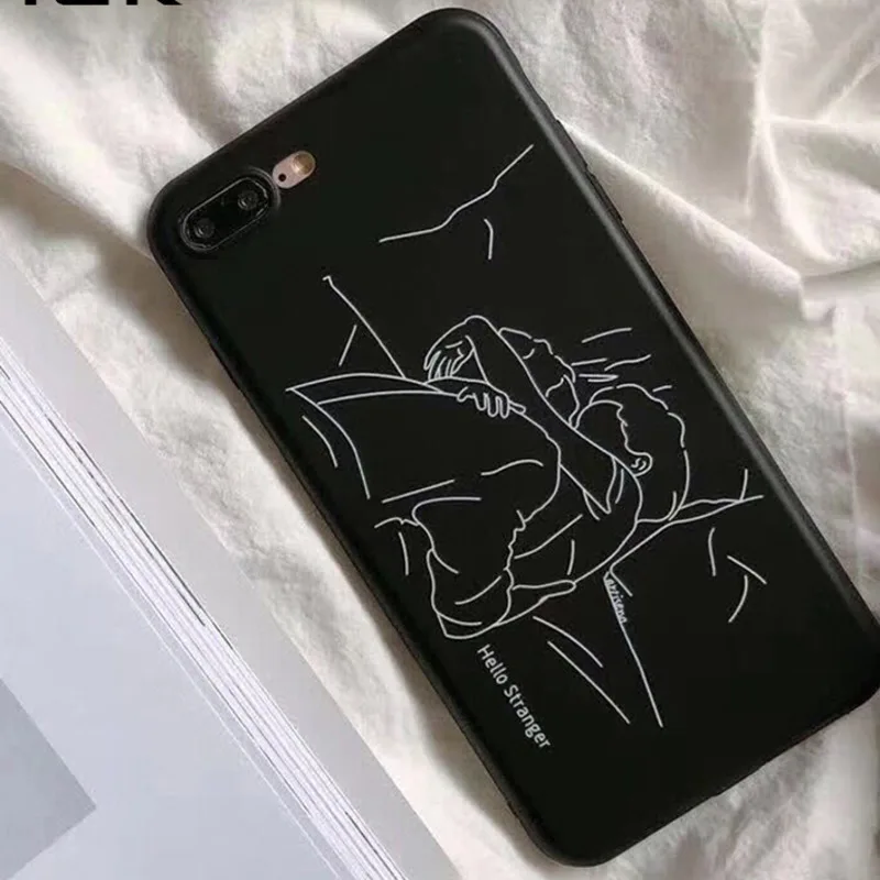 Абстрактная живопись линии чехол для телефона iphone X Case мультяшный герой Хелло
