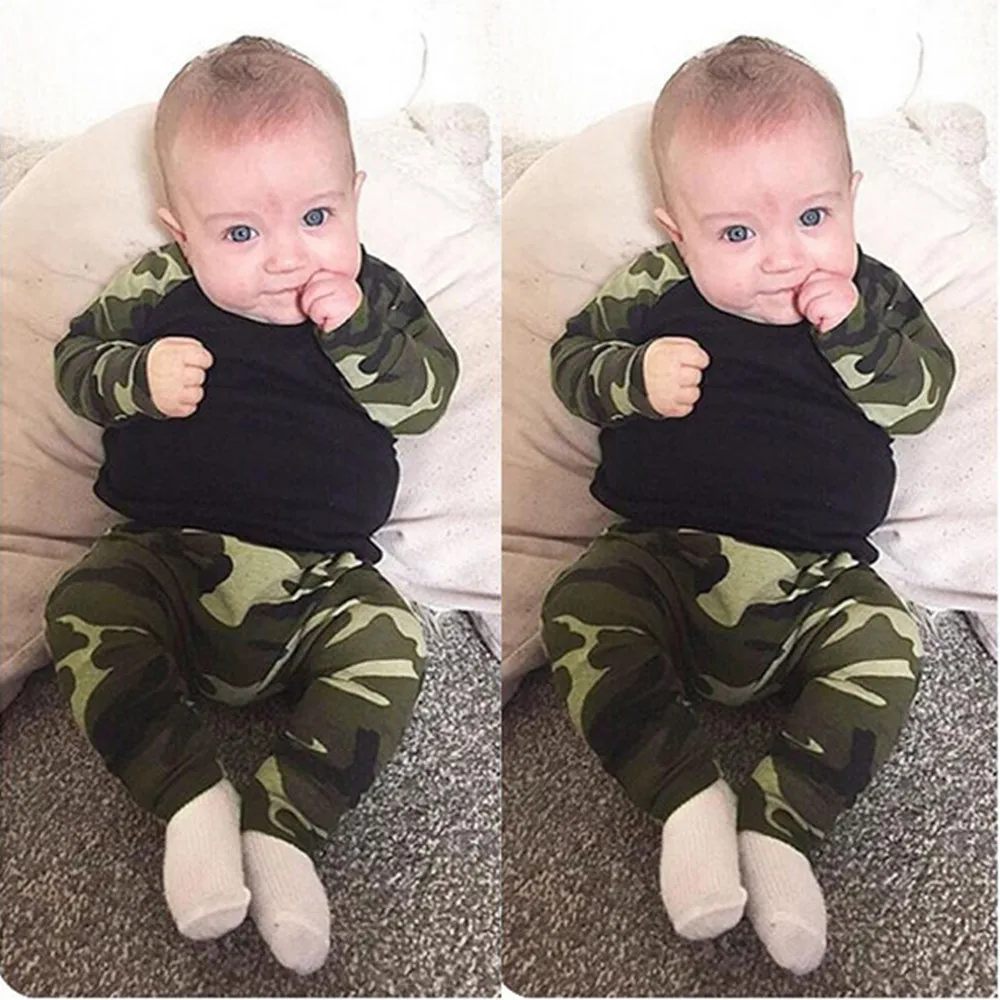 Для новорожденных 2017 Демисезонный детская одежда для мальчиков камуфляжная