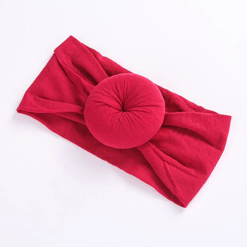 

Fashion New Arrvied Girls Round Knot Nylon Headbands High Elastic Wide Nylon Head Bands Baby Girls Turban Round Hair Accessories