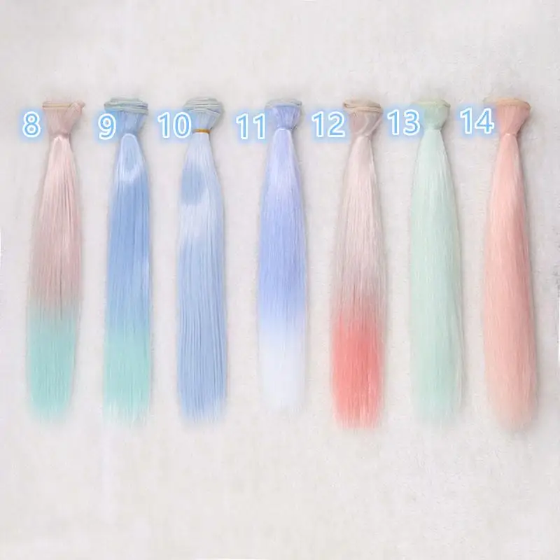 25cm straight hairpieces gradient color hairs doll wig for 1/3 1/4 1/6 BJD DD Chole Wigs handmade Fapai wigs | Игрушки и хобби