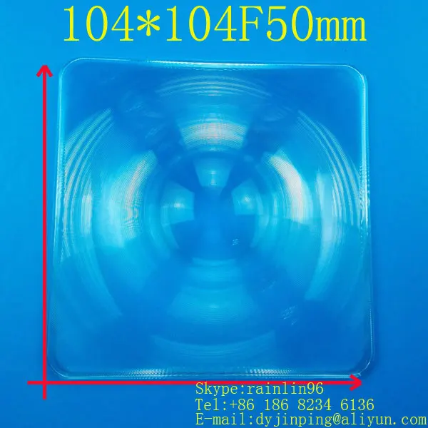 104*104MM Square Fresnel Lens Focal length 50mm,Concentrated amplification,Optical transmittance 90%,magnification 4-5 times