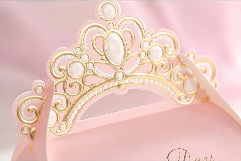 Бронзовая Корона коробка бомбониер для свадебной вечеринки день рождения