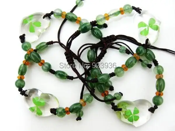 10 шт. Lucky трилистника прозрачный четырехлистным клевером для женщин в форме