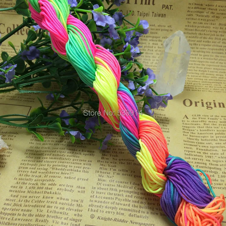 25 м нейлон узел шнур плетеная нить 1 мм Фурнитура для бижутерии украшенный бусами