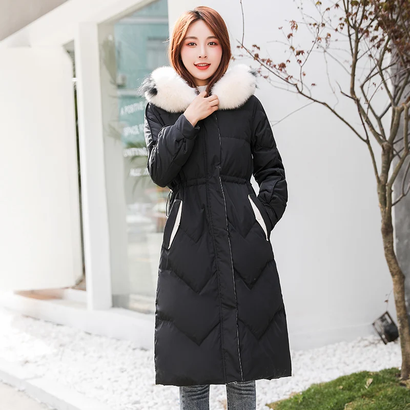 Длинные парки на белом утином пуху зимние толстые теплые пуховики с капюшоном