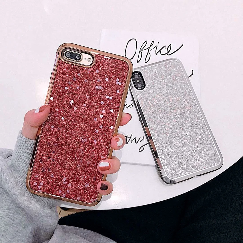 Роскошный блестящий чехол 2019 для iPhone X 7 8 PLUS 6 6S ТПУ с полным покрытием XS MAX/XS/X/XR