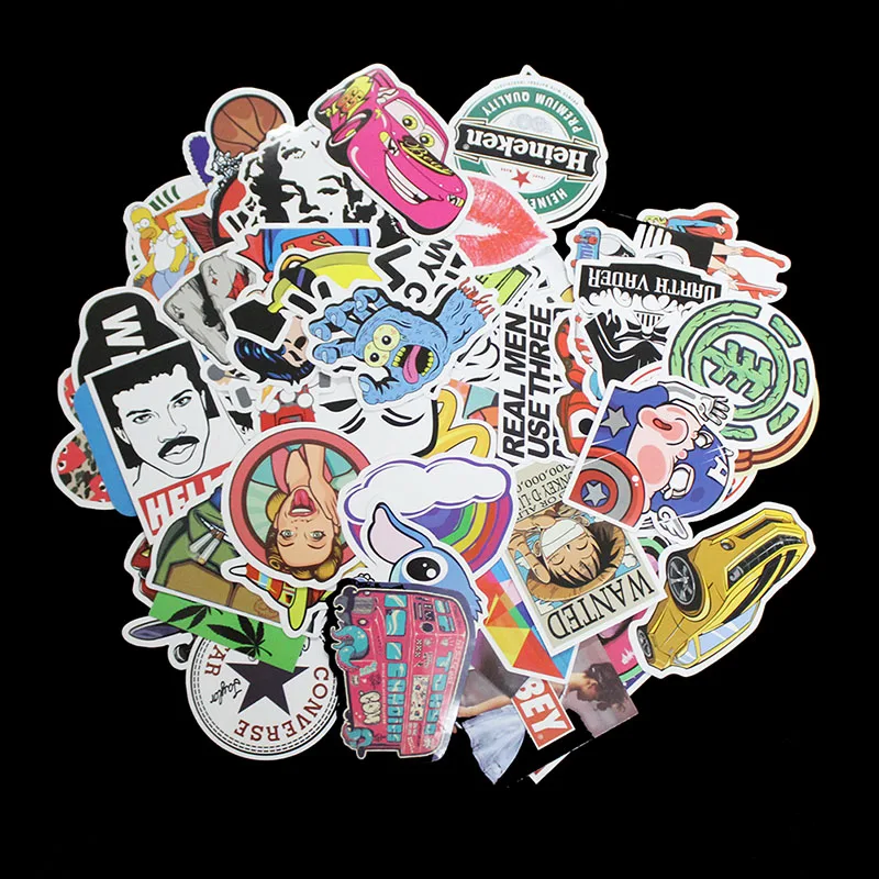 100 шт. водостойкие виниловые наклейки на ноутбук не повторяющиеся для Macbook pro Xiaomi