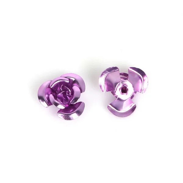 Purple 100 шт./лот, 6 мм, 8 мм, 12 мм, 3D Мини Алюминиевые бусинки с розами для украшения свадеб, рукоделия, драгоценности для скрапбукинга - Цвет: Purple
