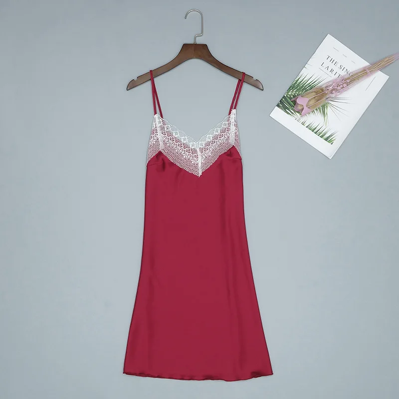 

Сексуальная Женская шелковистая Ночная рубашка на бретелях, ночная рубашка, Женская домашняя одежда, ночная рубашка, банный халат, M-XL