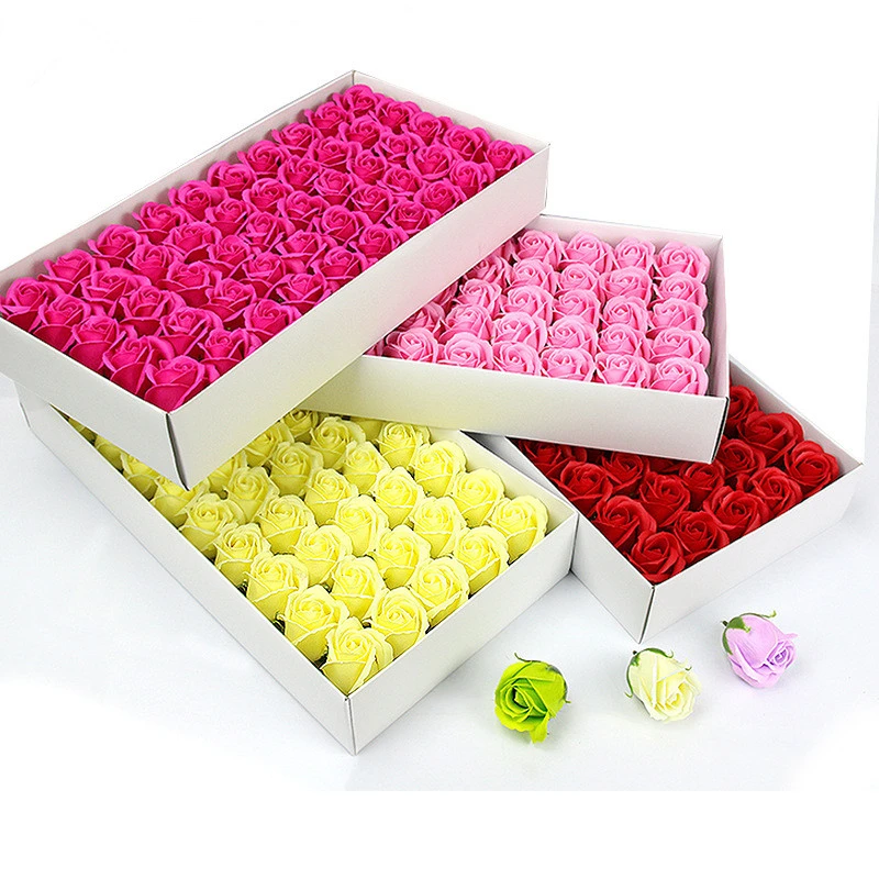 50 шт. розовое мыло для ванны цветочное с ароматом розы держащее цветы необходимые