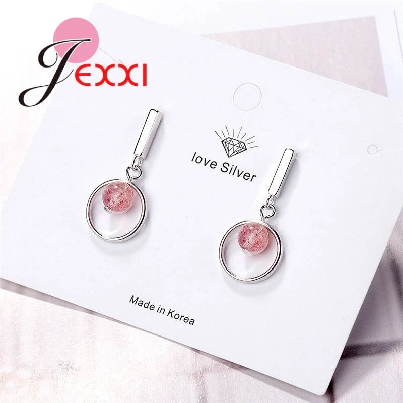 Преобладающие Классические Твердые 925 Серебряные Красные Круглые